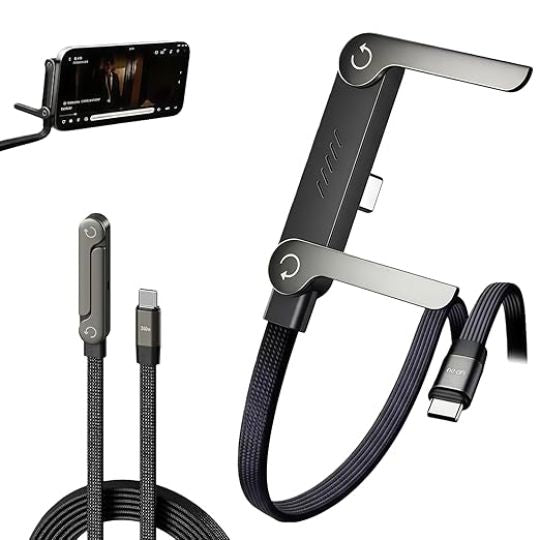 2-in-1 invisible charging cable+folding stand