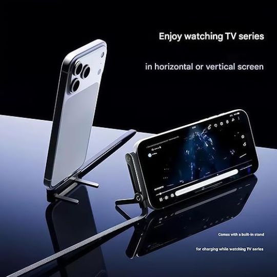 2-in-1 invisible charging cable+folding stand
